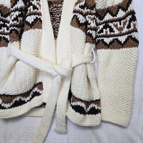 Vtg Handmade 70's ASO Starsky & Hutch Shawl Collar Cardigan Mexican Sweater M/L - Picture 7 of 12